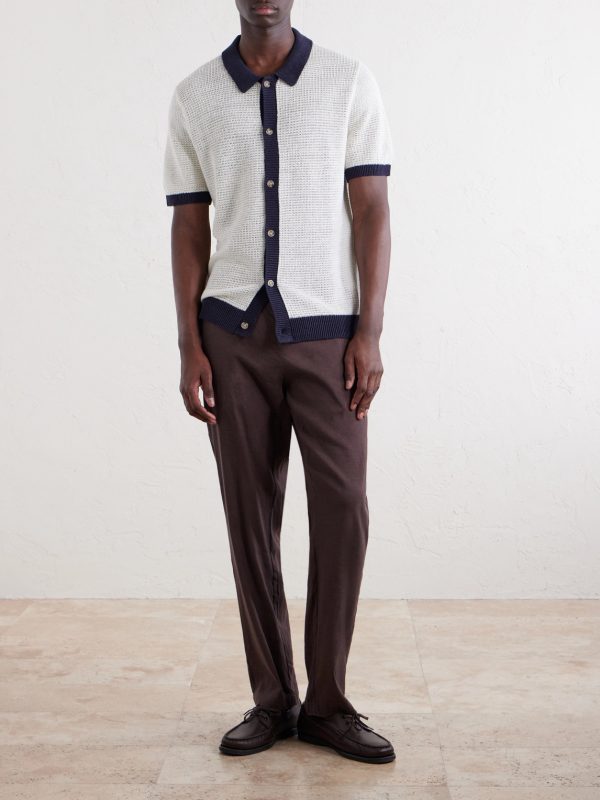 Crocheted Linen Shirt - OU Crocheted Linen Shirt - OU