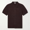 Ribbed-Knit Cotton-Blend Boucle Shirt