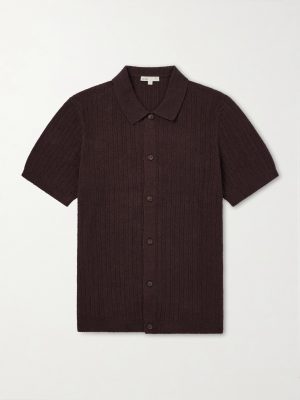 Ribbed-Knit Cotton-Blend Boucle Shirt Ribbed-Knit Cotton-Blend Boucle Shirt