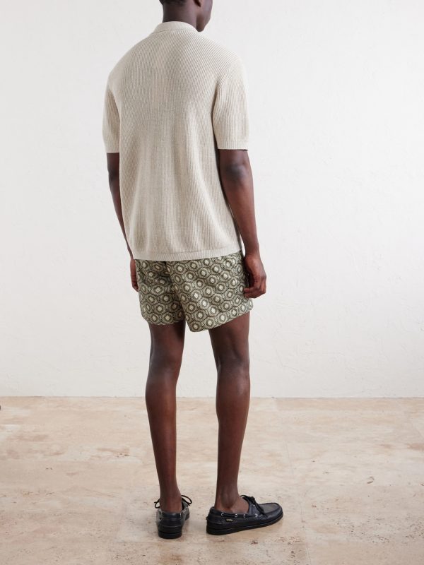 Camp-Collar Linen, Silk and Cotton-Blend Shirt - BK