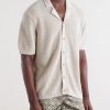 Camp-Collar Linen, Silk and Cotton-Blend Shirt - FR