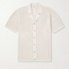 Camp-Collar Linen, Silk and Cotton-Blend Shirt