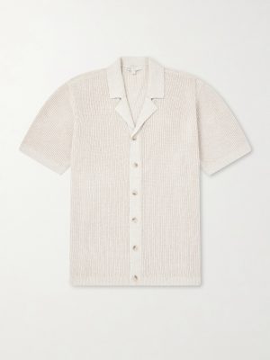 Camp-Collar Linen, Silk and Cotton-Blend Shirt Camp-Collar Linen, Silk and Cotton-Blend Shirt