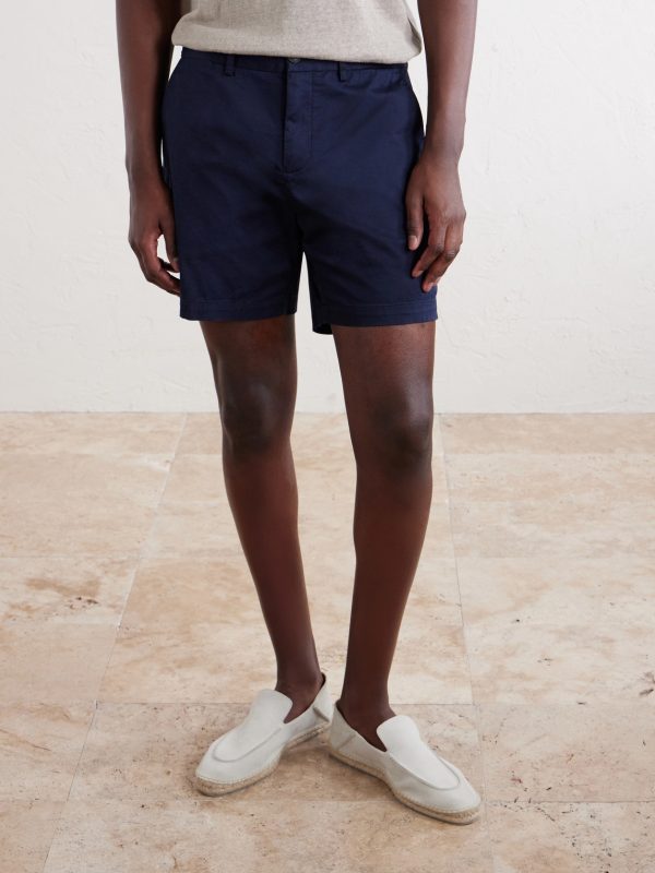 Straight-Leg Cotton-Blend Shorts - FR Straight-Leg Cotton-Blend Shorts - FR