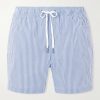 Charles Straight-Fit Mid-Length Striped Seersucker Swim Shorts Charles Straight-Fit Mid-Length Striped Seersucker Swim Shorts