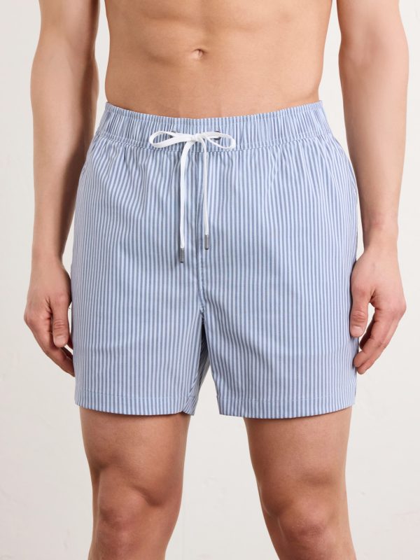 Charles Straight-Fit Mid-Length Striped Seersucker Swim Shorts - OU Charles Straight-Fit Mid-Length Striped Seersucker Swim Shorts - OU