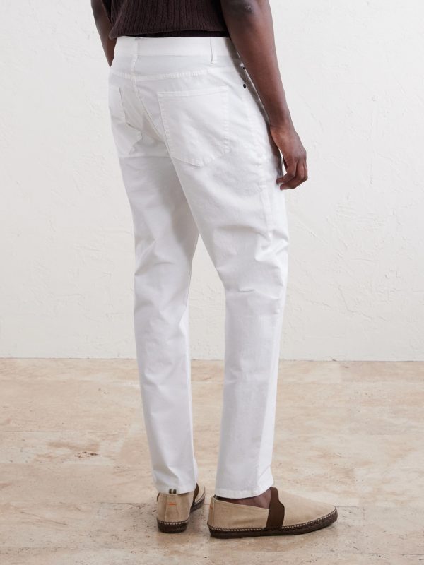 Straight-Leg Cotton-Blend Trousers - BK Straight-Leg Cotton-Blend Trousers - BK