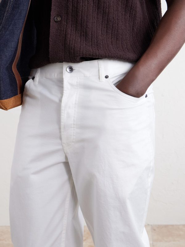 Straight-Leg Cotton-Blend Trousers - CU Straight-Leg Cotton-Blend Trousers - CU