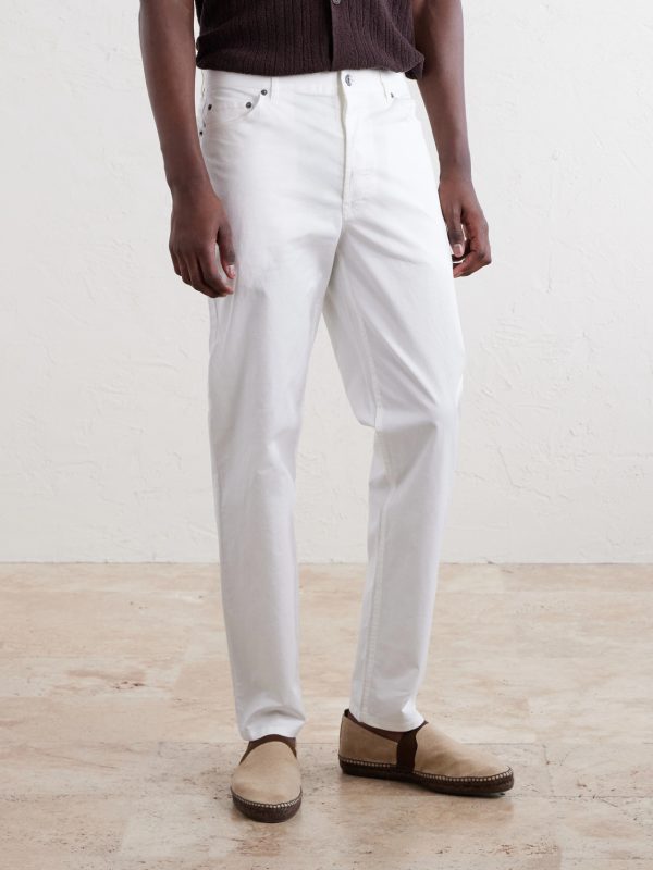 Straight-Leg Cotton-Blend Trousers - FR Straight-Leg Cotton-Blend Trousers - FR