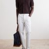Straight-Leg Cotton-Blend Trousers - OU Straight-Leg Cotton-Blend Trousers - OU