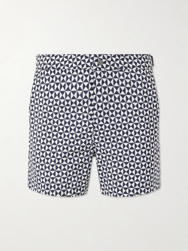 Printed Mid-Length Wide-Leg Swim Shorts Printed Mid-Length Wide-Leg Swim Shorts