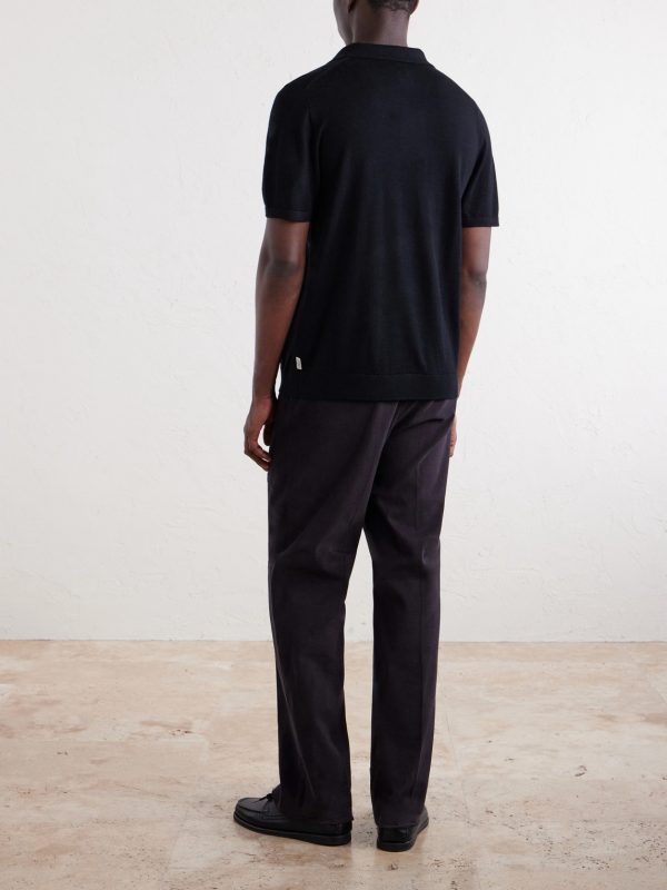 Merino Wool Polo Shirt - BK Merino Wool Polo Shirt - BK