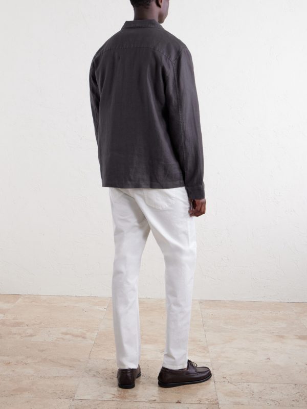 Herringbone Linen Overshirt - BK Herringbone Linen Overshirt - BK