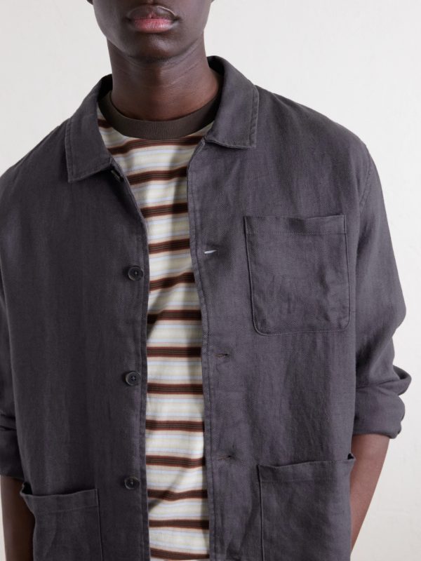 Herringbone Linen Overshirt - CU Herringbone Linen Overshirt - CU