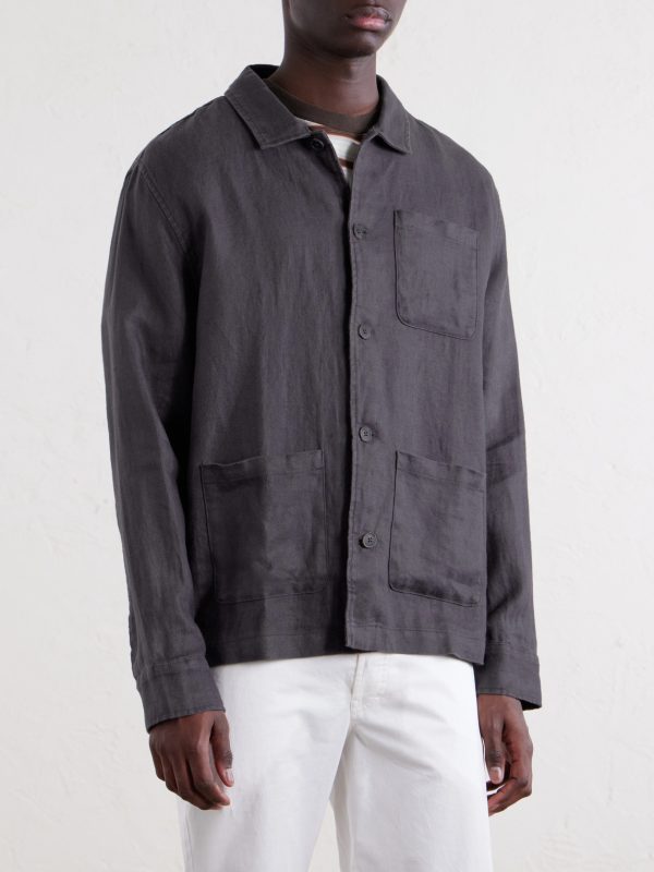 Herringbone Linen Overshirt - FR Herringbone Linen Overshirt - FR