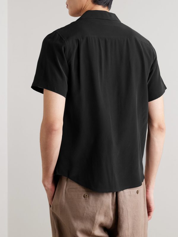 Vacation Camp-Collar Silk-Crepe Shirt - BK Vacation Camp-Collar Silk-Crepe Shirt - BK