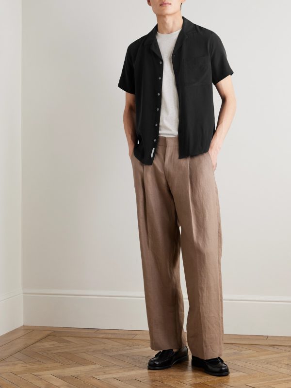 Vacation Camp-Collar Silk-Crepe Shirt - OU Vacation Camp-Collar Silk-Crepe Shirt - OU