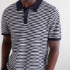 Striped Textured-Cotton Polo Shirt - CU Striped Textured-Cotton Polo Shirt - CU