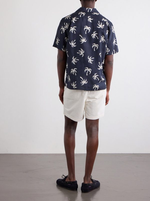 Camp-Collar Printed Linen and Lyocell-Blend Shirt - BK Camp-Collar Printed Linen and Lyocell-Blend Shirt - BK
