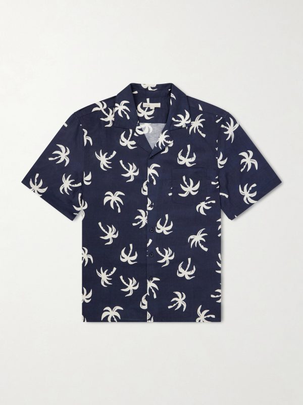 Camp-Collar Printed Linen and Lyocell-Blend Shirt Camp-Collar Printed Linen and Lyocell-Blend Shirt