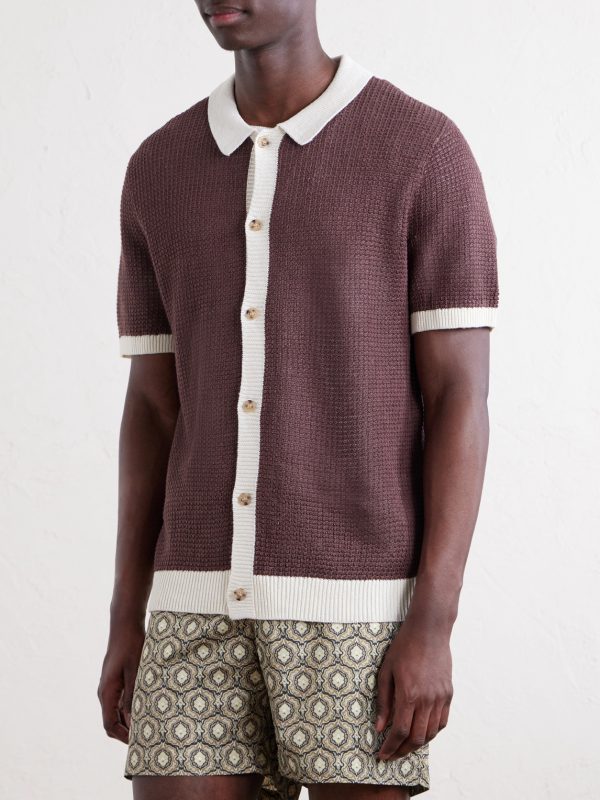 Crocheted Linen Shirt - FR Crocheted Linen Shirt - FR