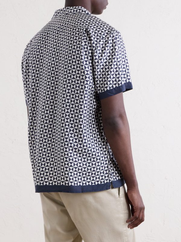 Camp-Collar Printed TENCEL™ Shirt - BK