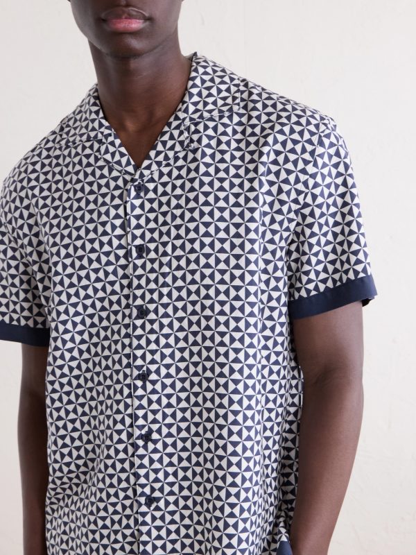 Camp-Collar Printed TENCEL™ Shirt - CU