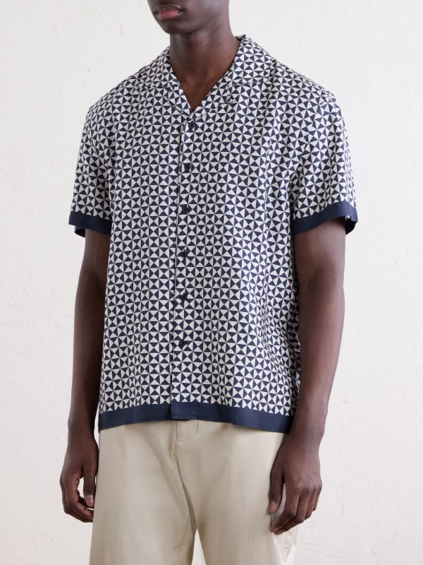 Camp-Collar Printed TENCEL™ Shirt - FR