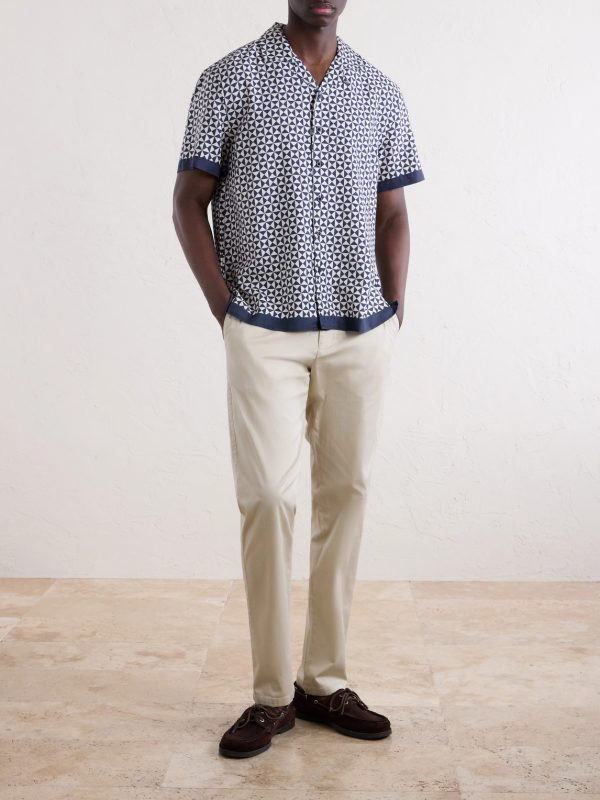 Camp-Collar Printed TENCEL™ Shirt - OU