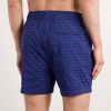 Straight-Leg Mid-Length Checked Swim Shorts - BK Straight-Leg Mid-Length Checked Swim Shorts - BK
