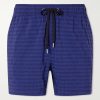 Straight-Leg Mid-Length Checked Swim Shorts Straight-Leg Mid-Length Checked Swim Shorts