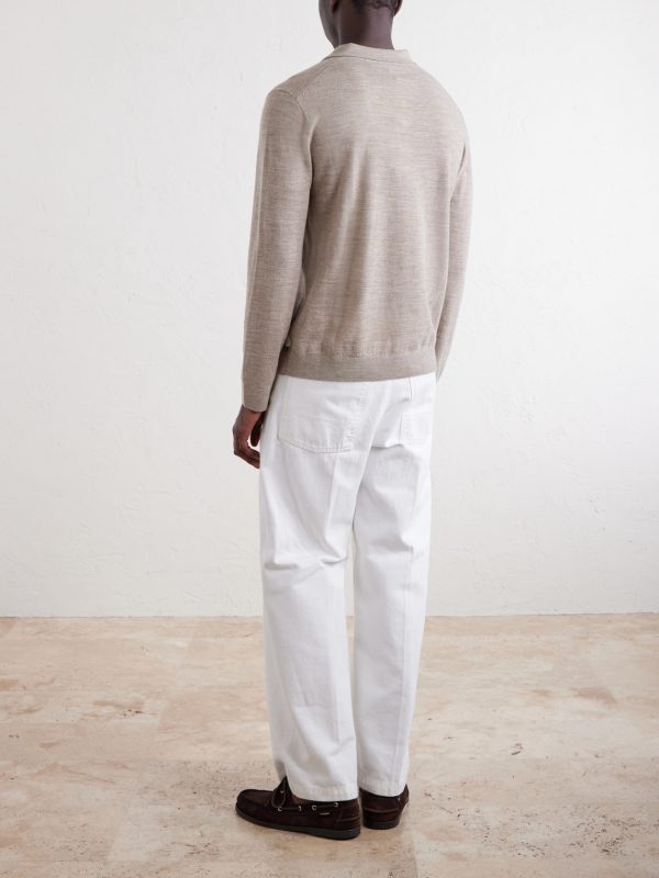 Merino Wool Polo Sweater - BK