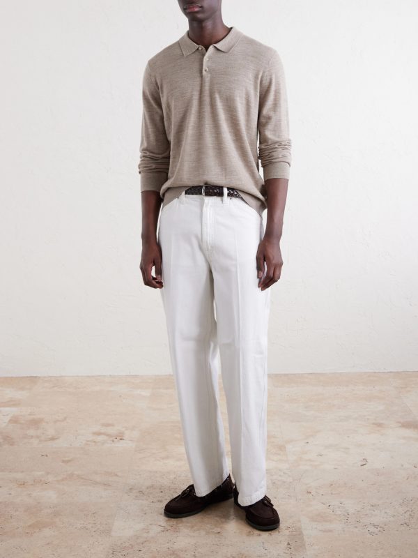 Merino Wool Polo Sweater - OU