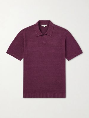 Linen, Silk and Cotton-Blend Polo Shirt Linen, Silk and Cotton-Blend Polo Shirt