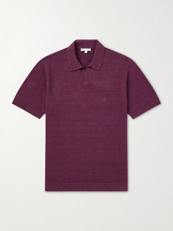 Linen, Silk and Cotton-Blend Polo Shirt Linen, Silk and Cotton-Blend Polo Shirt