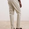 Straight-Leg Cotton-Blend Trousers - BK Straight-Leg Cotton-Blend Trousers - BK