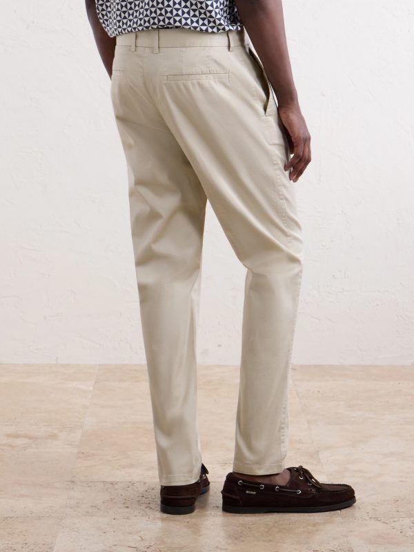 Straight-Leg Cotton-Blend Trousers - BK Straight-Leg Cotton-Blend Trousers - BK