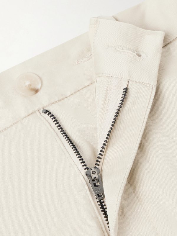 Straight-Leg Cotton-Blend Trousers - E1 Straight-Leg Cotton-Blend Trousers - E1
