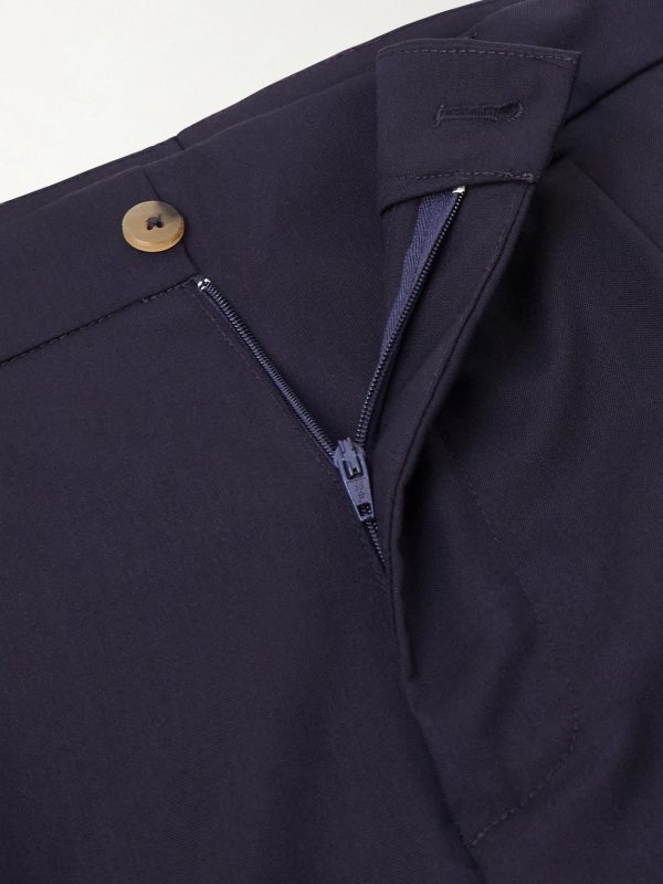 Straight-Leg Pleated Super 130s Wool Suit Trousers - E1