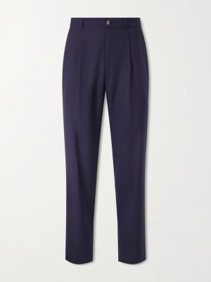 Straight-Leg Pleated Super 130s Wool Suit Trousers Straight-Leg Pleated Super 130s Wool Suit Trousers