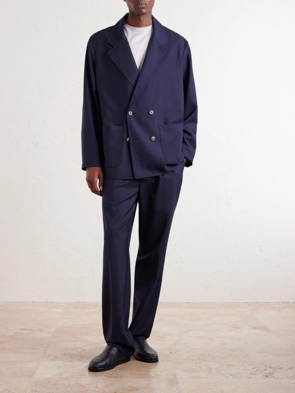 Straight-Leg Pleated Super 130s Wool Suit Trousers - OU