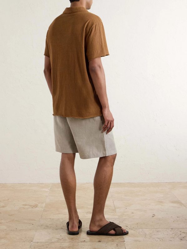 Traveler Straight-Leg Linen Shorts - BK