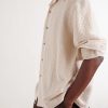 Holiday Camp-Collar Crocheted Cotton Shirt - CU