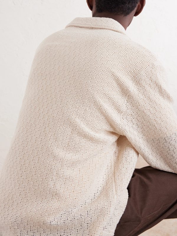 Holiday Camp-Collar Crocheted Cotton Shirt - E1