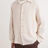 Holiday Camp-Collar Crocheted Cotton Shirt - FR