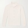 Holiday Camp-Collar Crocheted Cotton Shirt