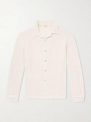 Holiday Camp-Collar Crocheted Cotton Shirt Holiday Camp-Collar Crocheted Cotton Shirt