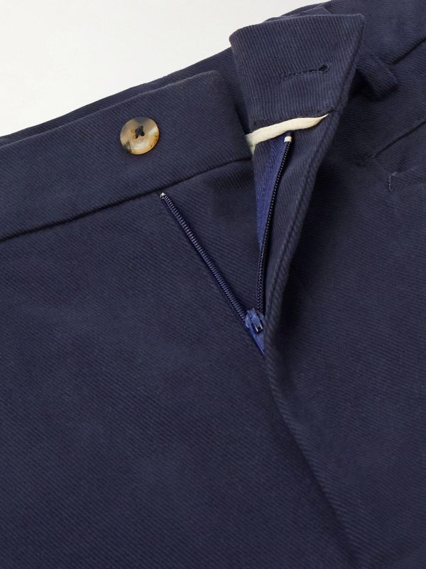 Gardian Wide-Leg Cotton-Twill Suit Trousers - E1 Gardian Wide-Leg Cotton-Twill Suit Trousers - E1