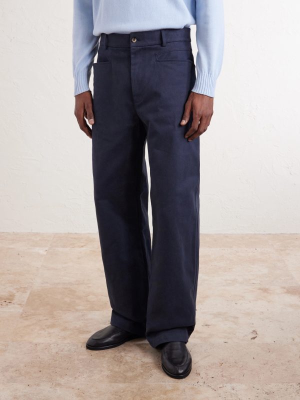 Gardian Wide-Leg Cotton-Twill Suit Trousers - FR Gardian Wide-Leg Cotton-Twill Suit Trousers - FR