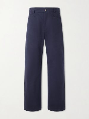 Gardian Wide-Leg Cotton-Twill Suit Trousers Gardian Wide-Leg Cotton-Twill Suit Trousers